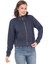 Kadın Pamuk Antrasit Füme Şardonsuz 3 Iplik Yumuşak Dokulu Fermuarlı Dik Yaka Sweatshirt 3
