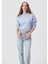 Kadın Pamuk Açık Mavi Ultra Diagonel Şardonsuz 3 İplik Bisiklet Yaka Basic Sweatshirt 1