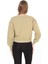 Kadın Pamuk Açık Haki Ultra Diagonel Şardonsuz 3 İplik Bisiklet Yaka Basic Sweatshirt 5