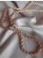 Unisex Rosegold Kalın (3mm) Burgu Çelik Kolye ve Bileklik Set 2