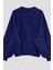 Kadın 3 Iplik Lacivert Comfort In Paris Baskılı V Yaka Oversize Sweatshirt 2