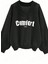 Kadın 3 Iplik Kırmızı Siyah Bej 3'lü Comfort In Paris Baskı V Yaka Oversize Sweatshirt 4