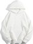 Kadın Beyaz Düz Oversize Kapüşonlu Sweatshirt Hodie 1