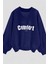 Kadın 3 Iplik Siyah Yeşil Lacivert 3'lü Comfort In Paris Baskılı V Yaka Oversize Sweatshirt 3
