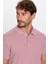 Erkek Slim Fit Dar Kesim Pamuk Gül Kurusu Polo Yaka Tişört 2