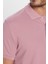 Erkek Slim Fit Dar Kesim Pamuk Gül Kurusu Polo Yaka Tişört 3