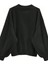 Kadın Siyah Comfort In Paris Baskılı V Yaka Oversize Sweatshirt 2