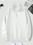3 Iplik Beyaz Metal Fermuarlı Dik Yaka Oversize Sweatshirt 1