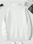 3 Iplik Beyaz Metal Fermuarlı Dik Yaka Oversize Sweatshirt 2