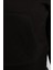 Kadın %100 Pamuk Siyah Şardonsuz 3 Iplik Yumuşak Dokulu Fermuarlı Dik Yaka Sweatshirt 5