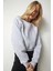Pamuk Gri Melanj Ultra Diagonel Şardonlu 3 İplik Bisiklet Yaka Basic Sweatshirt 1