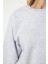 Pamuk Gri Melanj Ultra Diagonel Şardonlu 3 İplik Bisiklet Yaka Basic Sweatshirt 4
