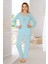 Mavi Penye Pijama Takımı - 1631 1