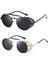 Modaya Uygun Retro Steampunk Güneş Gözlüğü Erkek Marka Tasarımcı Yuvarlak Buhar Punk Alaşım Güneş Gözlüğü Gözlük Kadınlar Için UV400 Gafas De Sol (Yurt Dışından) 2