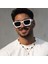 Kare Vintage Güneş Erkekler Moda Punk Retro Marka Tasarımcısı Güneş Kadınlar Sürüş Güneş Gözlüğü Erkek UV400 Gözlük Shades (Yurt Dışından) 4