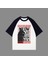 Beyaz Unisex Siyah Reglan Meow Cat T-Shirt 1