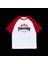 Beyaz Unisex Kırmızı Reglan Thresher T-Shirt 1