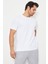 Erkek Kısa Kollu Basic Beyaz T-Shirt 2