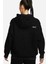 Sportswear Collection Sherpa Oversize Hoodie Kadın Kapüşonlu Şerpa Peluş Sweatshirt Siyah 2