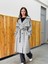 Tasarım Ingiliz Pelerin Model Trenchcoat Ceket Kadın Gri 3