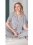 6256 Kadın Çizgili Patlı Pijama Takımı 1