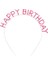 Pembe Kristal Taşlı Gold Happy Birthday Taçı 1