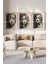Altın Dokunuşlu Modern Portre Temalı 3'lü Ahşap Çerçeveli Tablo Seti - 21 x 30 1