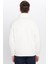 Relax Fit Rahat Kesim Pamuklu Içi Polarlı Yarım Fermuarlı Beyaz Dik Yaka Sweatshirt 6