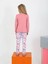 Kız Çocuk Love Me Baklı Uzun Kollu %100 Pamuklu Düğme Detaylı Pijama Takımı 6/9 Yaş 3