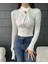 Yaka Detaylı Crop Sandy Bluz 2
