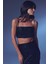 Askılı Payetli Crop Bluz - Siyah 4