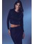 Vatkalı Simli Bluz - Lacivert 2