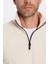 Erkek Dik Yaka Tüylenme Yapmayan Soğuk Geçirmez Standart Fit Rahat Kesim Bej Polar Sweatshirt 4