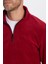 Erkek Dik Yaka Tüylenme Yapmayan Soğuk Geçirmez Standart Fit Rahat Kesim Polar Bordo Sweatshirt 5