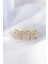 Pirinç Gold Renk Minimal Fiyonk Küpe - TJ-BKP8928 1