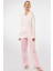 Empirme Düğmeli Battal Uzun Kollu Pijama Takım 3367/PEMBE 1