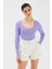 V Yaka Triko Crop - Lila 4