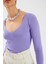 V Yaka Triko Crop - Lila 5