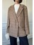 Ekose Desen Blazer Ceket- Camel 2