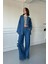 Duble Paça Denim Takım Mavi 4