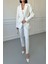Blazer Kemer Tasarımlı Takım- Beyaz 2