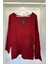 Oversize Orijinal Triko Kazak Bordo 1