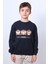 Erkek Çocuk Şardonlu Sweat Karakter Baskılı Ribanalı E34 1