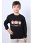 Erkek Çocuk Şardonlu Sweat Karakter Baskılı Ribanalı E34 1