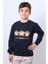 Erkek Çocuk Şardonlu Sweat Karakter Baskılı Ribanalı E34 2