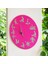 Kamasutra Fosforlu Mini Ahşap Magenta Pembe Duvar Saati Cam Yok Çap 22 cm 2