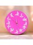 Kamasutra Fosforlu Mini Ahşap Magenta Pembe Duvar Saati Cam Yok Çap 22 cm 3