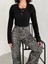 Patlı Otoban Kumaş Crop Bluz 2