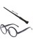 Harry Potter Asası 30 cm ve Siyah Çerçeveli Harry Potter Gözlüğü Seti 1