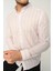 Erkek Gömlek Slim Fit Çizgili Pamuk Keten (Bordo) 1